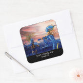 STICKER CARRÉ SAINT GEORGE ET ALIEN DRAGON (Enveloppe)