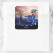 STICKER CARRÉ SAINT GEORGE ET ALIEN DRAGON (Sac)