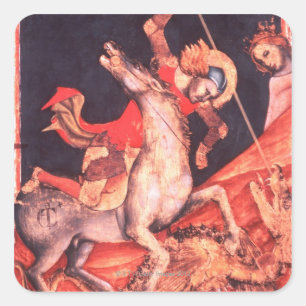Sticker Carré Saint George et le Dragon
