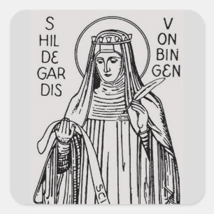 Sticker Carré Saint Hildegard de Bingen Abbess bénédictine