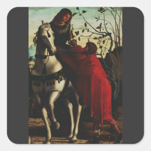 Sticker Carré Saint Martin de Tours partageant son manteau Beaux
