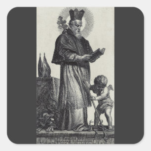 Sticker Carré Saint Patrick Apôtre d'Irlande  Art monochrome
