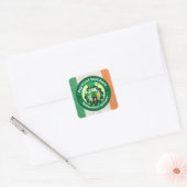 Sticker Carré Saint Patrick avec un chat à un oeil heureux (Enveloppe)