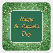 Sticker Carré Saint Patrick’s day scintillant parties scintillan (Devant)