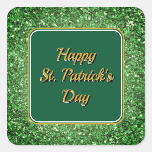 Sticker Carré Saint Patrick’s day scintillant parties scintillan
