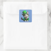 Sticker Carré Saint Patrick's Day Kitten (Sac)