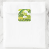 Sticker Carré Saint Patrick's Day Lucky Clovers Shamrock irlanda (Sac)