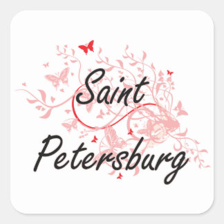 Sticker Carré Saint-Pétersbourg Russie City Design artistique av