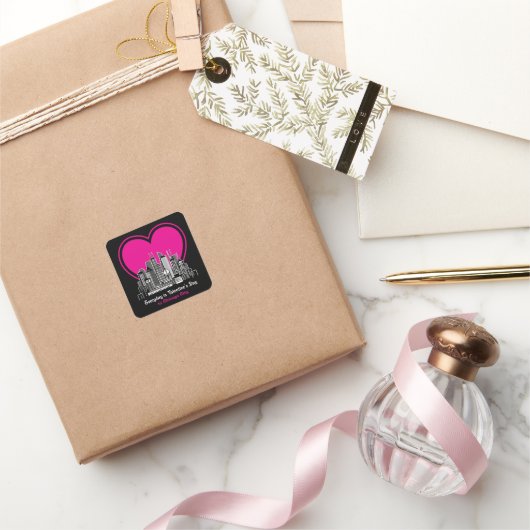 Sticker Carré Saint Valentin à Chicago (Cadeaux)