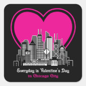 Sticker Carré Saint Valentin à Chicago (Devant)