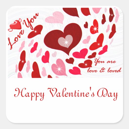 Sticker Carré Saint Valentin, Amour_ (Devant)