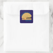 Sticker Carré Saint-Valentin Black Happy Cheeseburger (Sac)
