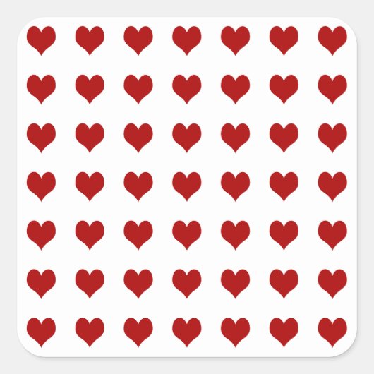 Sticker Carré Saint Valentin Coeur (Devant)
