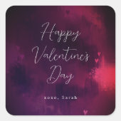 Sticker Carré Saint-Valentin Cœurs Aquarelle (Devant)