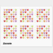Sticker Carré Saint-Valentin Coeurs de conversation doux mignon (Feuille)