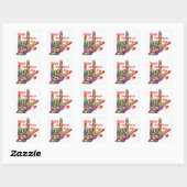 Sticker Carré Saint-Valentin d'ASL je t'aime (Feuille)