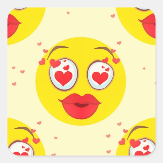 Sticker Carré Saint Valentin Emoji (Devant)