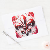 Sticker Carré Saint Valentin Fleur De Lis (Enveloppe)