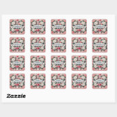 Sticker Carré Saint Valentin Floral Coeur Design (Feuille)
