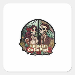 Sticker Carré Saint-Valentin Jusqu'à Ce Que La Mort Nous Sépare