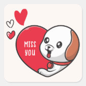 Sticker Carré Saint Valentin, Mlle vous (Devant)