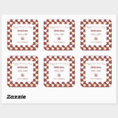 Sticker Carré Saint Valentin moderne Spécial Bourgogne Blanc (Feuille)