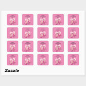 Sticker Carré Saint Valentin rose (Feuille)