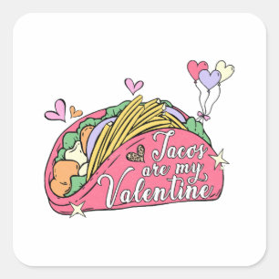 Sticker Carré Saint Valentin sympa et amusant pour les amoureux