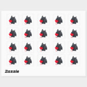 Sticker Carré Saint-Valentin Terrier Écossais (Feuille)