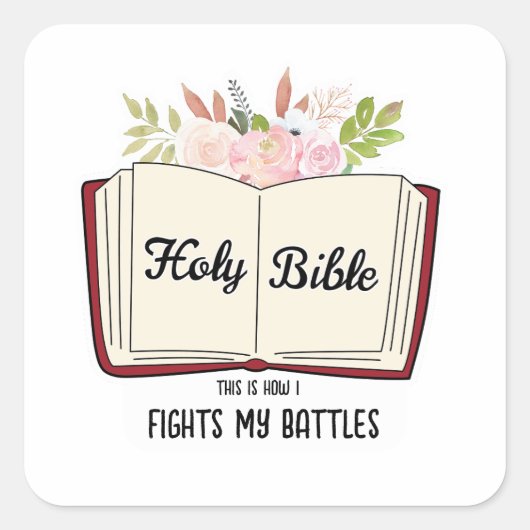 Sticker Carré Sainte Bible chrétienne (Devant)