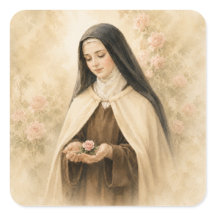 Sainte Thérèse de Lisieux Aquarelle Rose Catholiqu