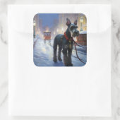 Sticker Carré Saison de Noël des Schnauzer miniatures (Sac)