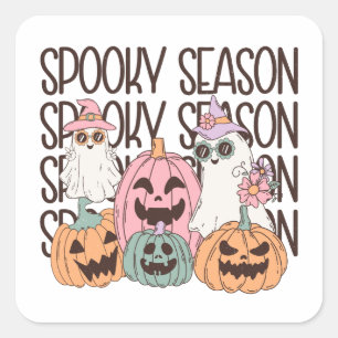 Sticker Carré Saison Éffrayante d'Halloween