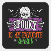 Sticker Carré Saison éffrayante Effrayant Squelette chauves-sour (Devant)