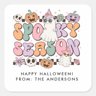 Sticker Carré Saison éffrayante Rétro Super