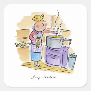 Sticker Carré Saison Soupe