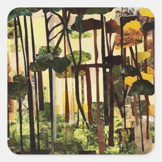 Sticker Carré Saisons II. Découpe De Papier Par Therese Kramer (Devant)