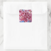 Sticker Carré Sakura Cherry Blossoms Red Stars (Sac)