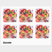Sticker Carré Salade de fruits frais (Feuille)