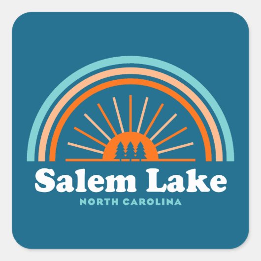 Sticker Carré Salem Lake North Carolina Rainbow (Devant)