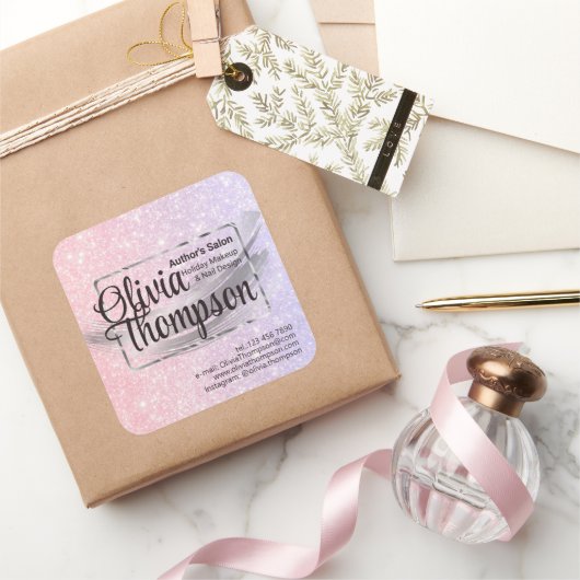 Sticker Carré Salon de beauté Pearl Silver (Cadeaux)