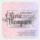 Sticker Carré Salon de beauté Pearl Silver (Devant)