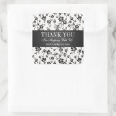 Sticker Carré Salon de Merci d'affaires sur Floral Black (Sac)