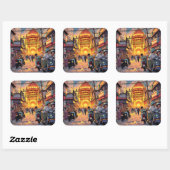 Sticker Carré Salut de l'Inde | Kolkata (Feuille)