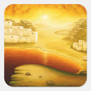 Sticker Carré "Salut" - Moyen-Orient, Orient Sunset Peinture