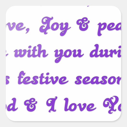 Sticker Carré Salutation de la saison festive "Cher ami" (Devant)