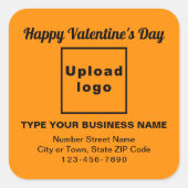 Sticker Carré Salutation de Saint-Valentin d'affaires en orange (Devant)
