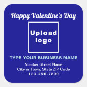 Sticker Carré Salutation de Saint-Valentin sur le bleu (Devant)