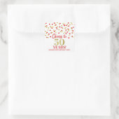 Sticker Carré Salutations à 50 Anniversaire Gold Red Confetti (Sac)