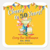 Sticker Carré Salutations à 50 ans à la perfection - Fiesta (Devant)